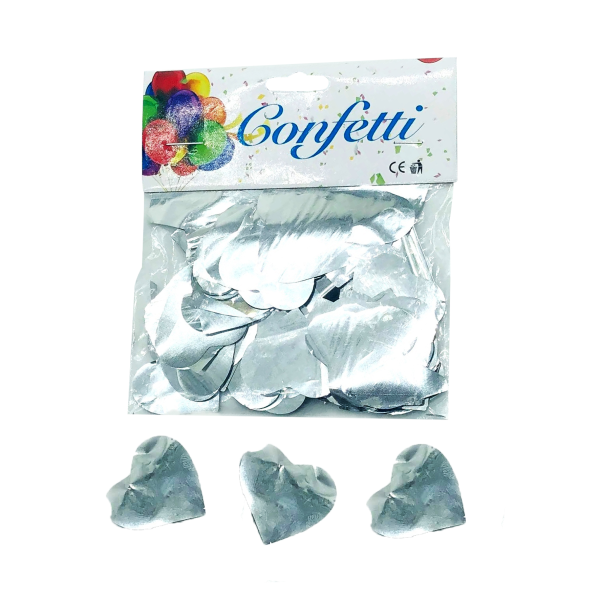 CONFETI PARA GLOBO CORAZON PLATEADO (PQTX12)