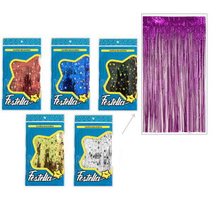 CORTINA DE FIESTA ESTAMPADA ESTRELLA SURTIDA 1*2M (PQTX12)