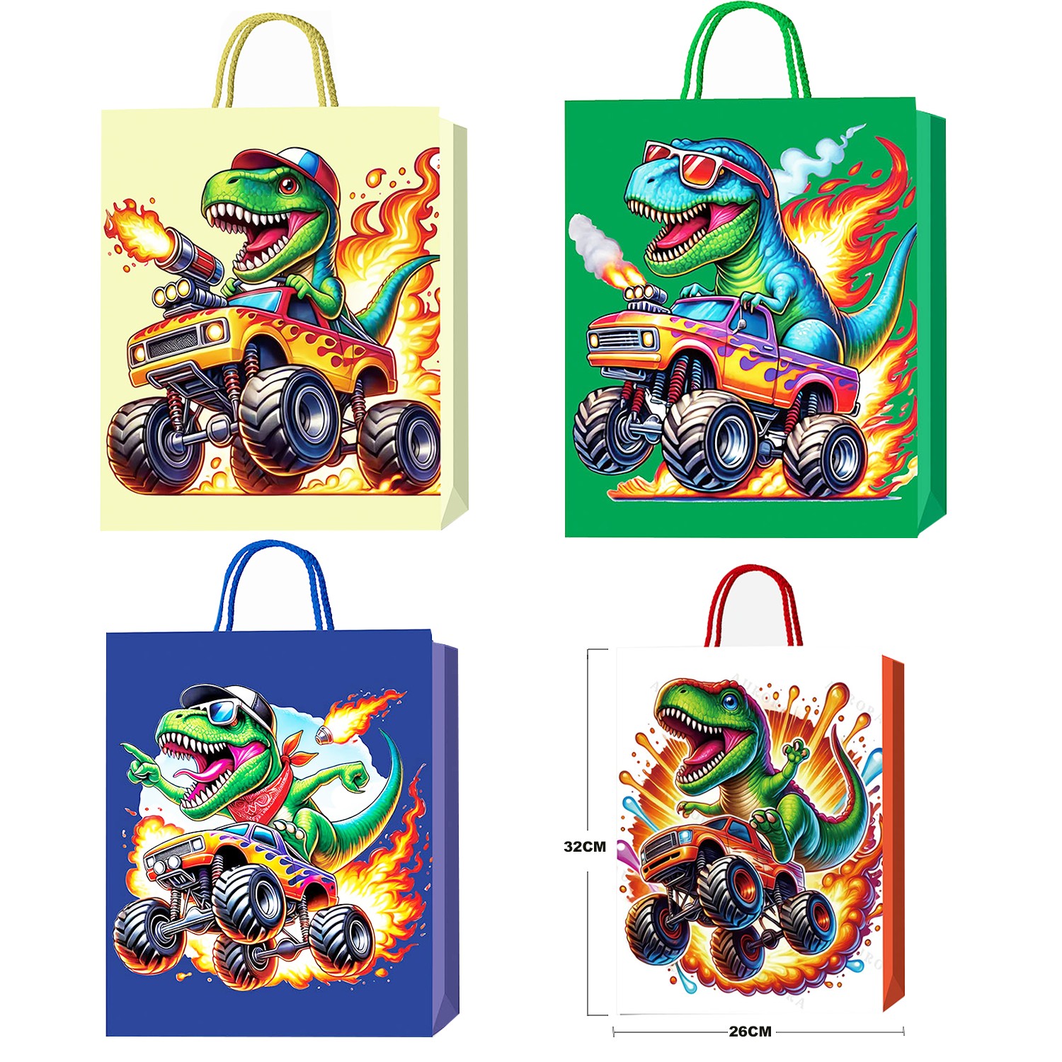 BOLSA REGALO DINOSAURIO 26*32*10CM (PQTX12)