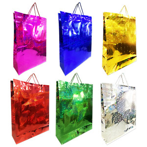 BOLSA REGALO HOLOGRAMA JUMBO 43*55*13.5CM (PQTX12)