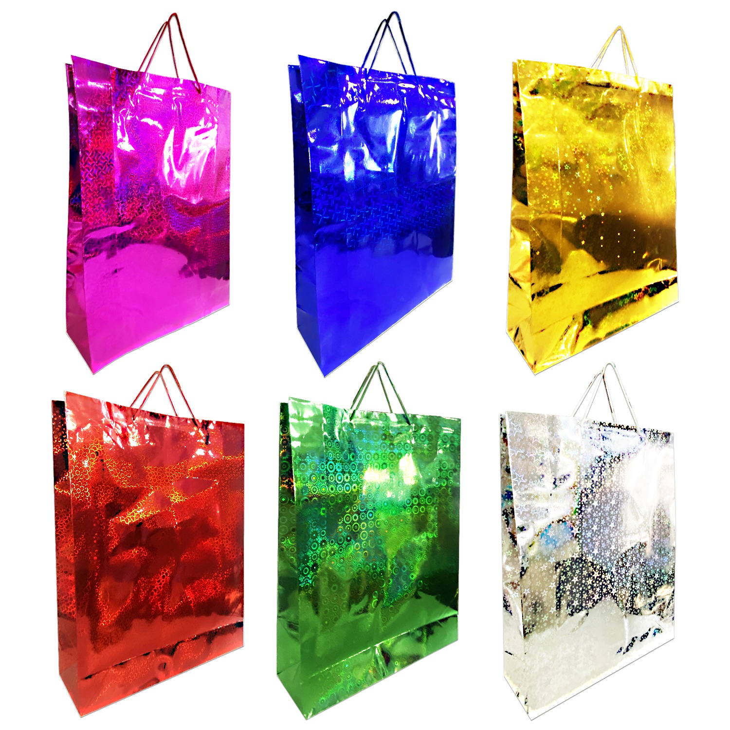 BOLSA REGALO HOLOGRAMA JUMBO 43*55*13.5CM (PQTX12)