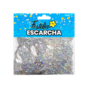 ESCARCHA PARA GLOBO PELOS PLATEADA  (PQTX12)