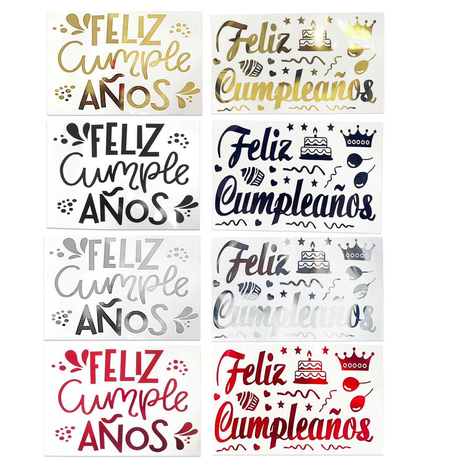 STICKER DE GLOBO FELIZ CUMPLEAÑOS (PQTX50XCOLOR)