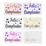 STICKER FELIZ CUMPLEAÑOS PARA GLOBO (PQTX50XCOLOR)