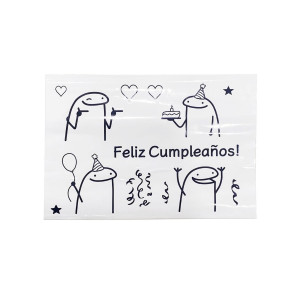 STICKER FLORK FELIZ CUMPLEAÑOS PARA GLOBO (PQTX50XCOLOR)