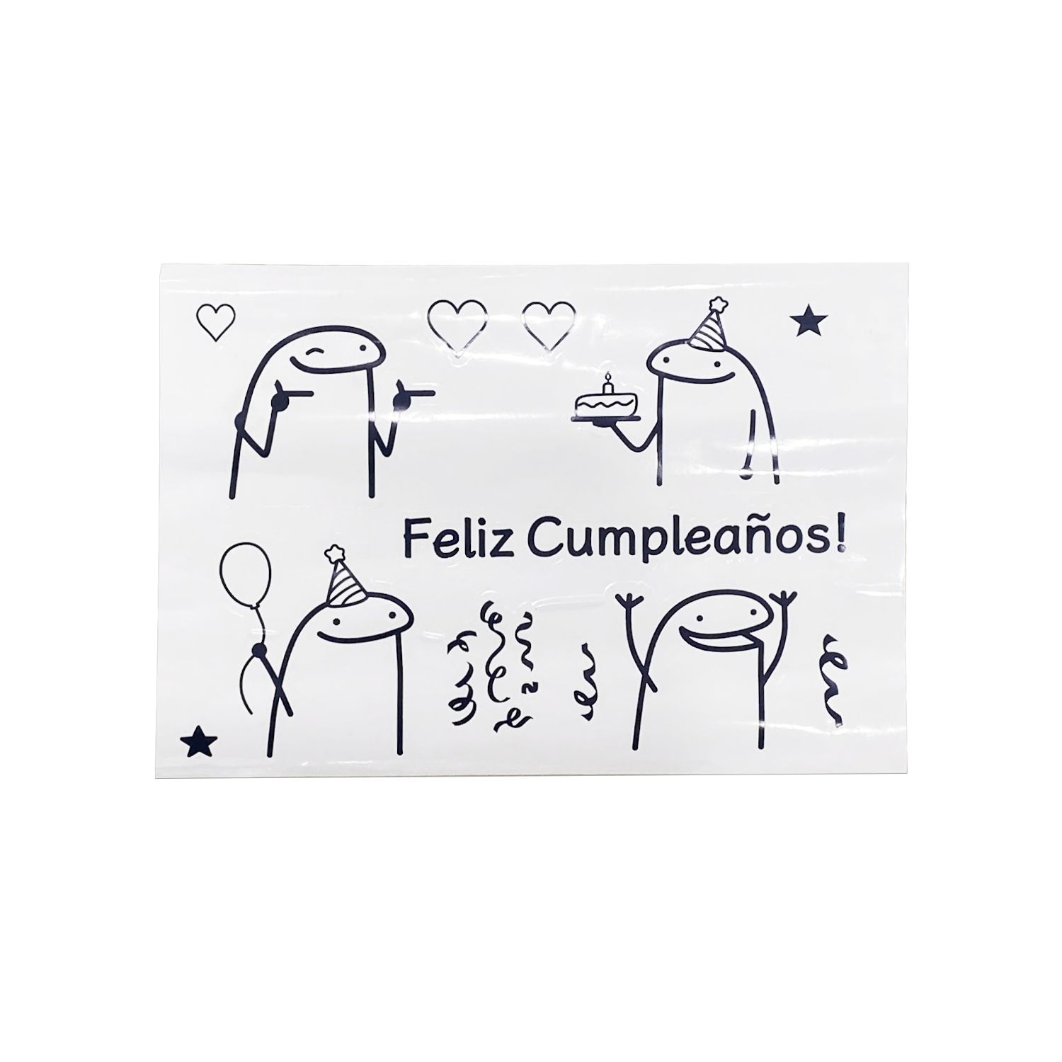 STICKER FLORK FELIZ CUMPLEAÑOS PARA GLOBO (PQTX50XCOLOR)