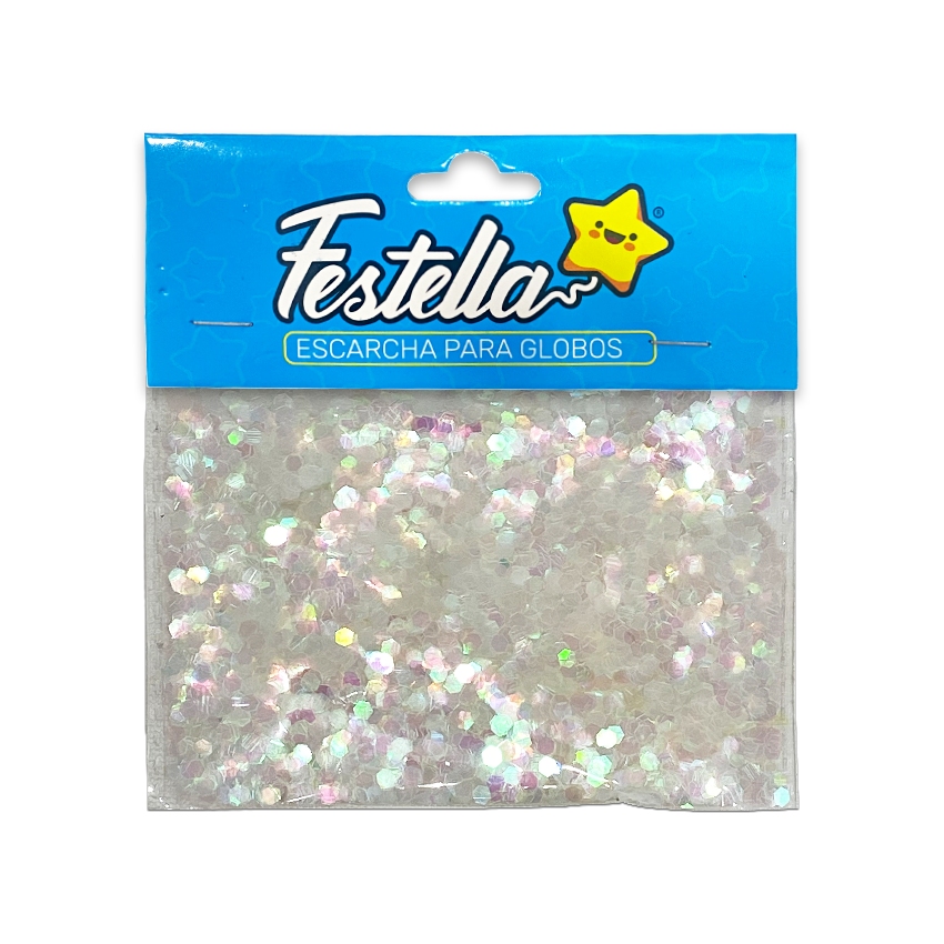 ESCARCHA PARA GLOBO TORNASOL HEXAGONAL (PQTX12)