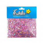 ESCARCHA PARA GLOBO ROSADA HEXAGONAL (PQTX12)