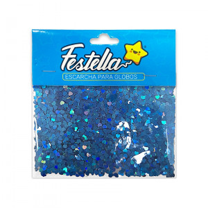 ESCARCHA GLOBO CORAZON AZUL (PQTX12)