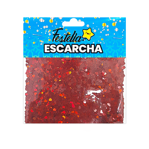 ESCARCHA GLOBO CORAZON ROJA (PQTX12):
