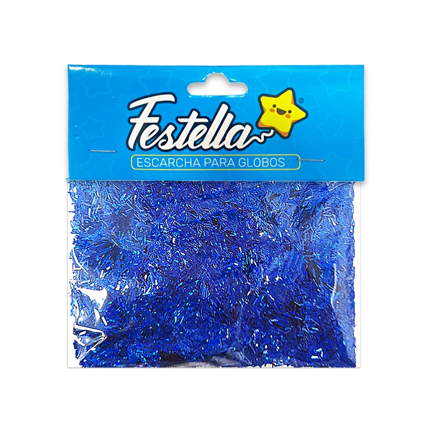 ESCARCHA PARA GLOBO PELOS AZUL (PQTX12)