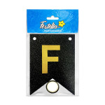 BANDERIN FELIZ CUMPLEAÑOS ESCARCHADO NEGRO (PQTX12)