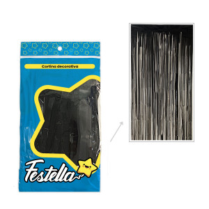 CORTINA DE FIESTA LISA NEGRA 1*2M (PQTX12)