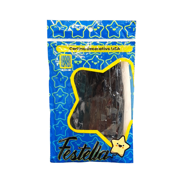 CORTINA DE FIESTA LISA NEGRA 1*2M (PQTX12)