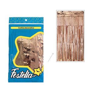 CORTINA DE FIESTA LISA PALO ROSA 1*2M (PQTX12)