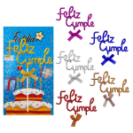 ADORNO FELIZ CUMPLE PARA PASTEL (PQTX12)