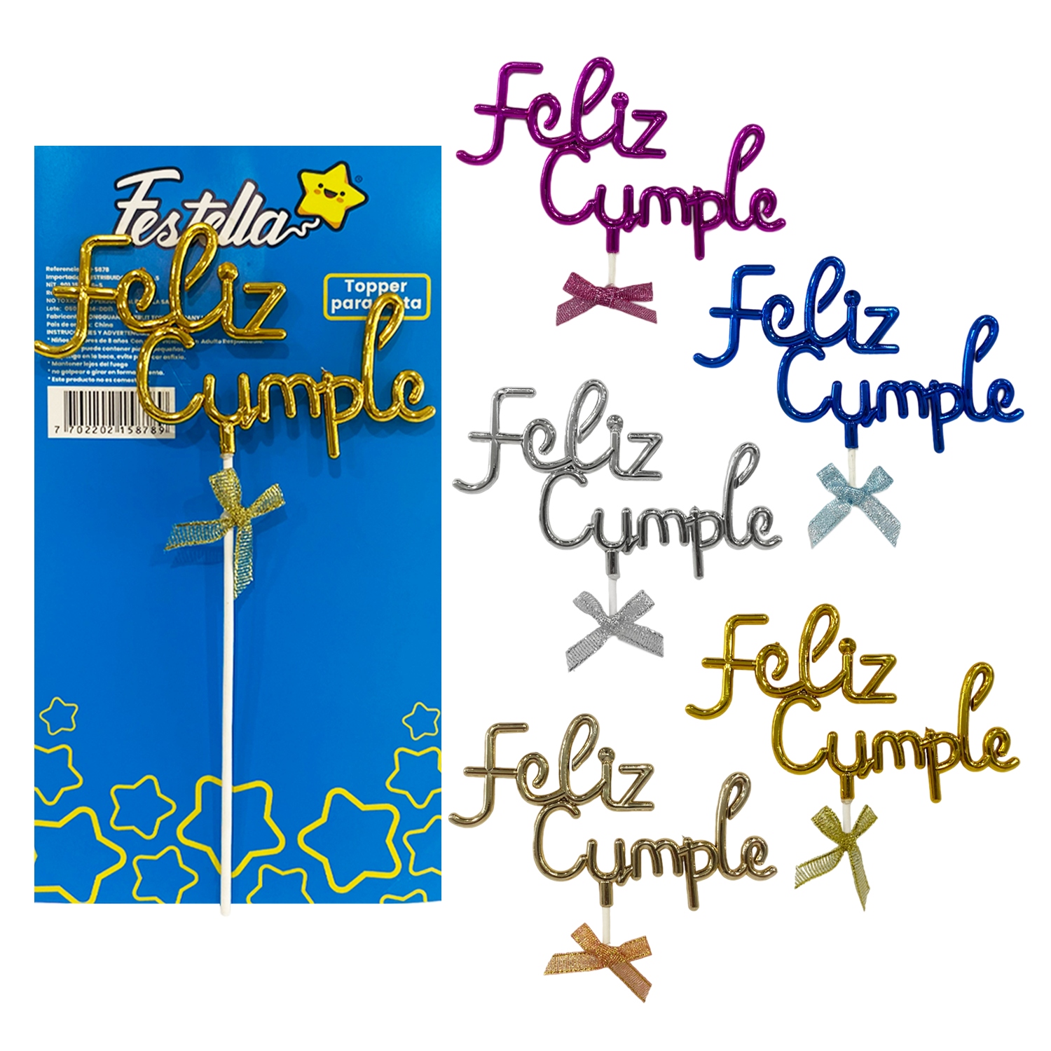 ADORNO FELIZ CUMPLE PARA PASTEL (PQTX12)