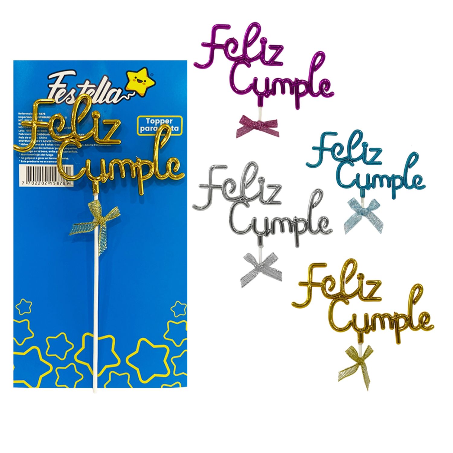ADORNO FELIZ CUMPLE PARA PASTEL (PQTX12)