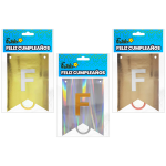 BANDERIN FELIZ CUMPLEAÑOS METALIZADO (PQTX12)