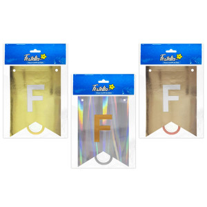 BANDERIN FELIZ CUMPLEAÑOS METALIZADO (PQTX12)