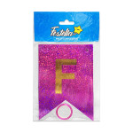 BANDERIN FELIZ CUMPLEAÑOS HOLOGRAMA FUCSIA (PQTX12)