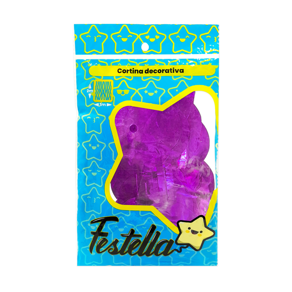 CORTINA DE FIESTA BOLAS FUCSIA