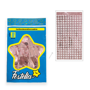 CORTINA DE FIESTA ESPEJO CUADRO PQ PALO ROSA 1*2M (PQTX12)