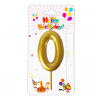 VELA NUMERO 6CM DORADA #0 (CJX12)