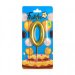 VELA NUMERO 6CM DORADA #0 (CJX12)