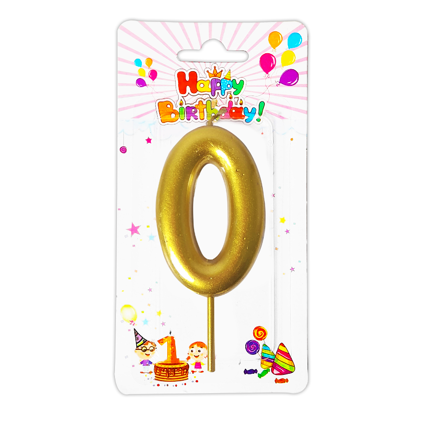 VELA NUMERO 6CM DORADA #0 (CJX12)