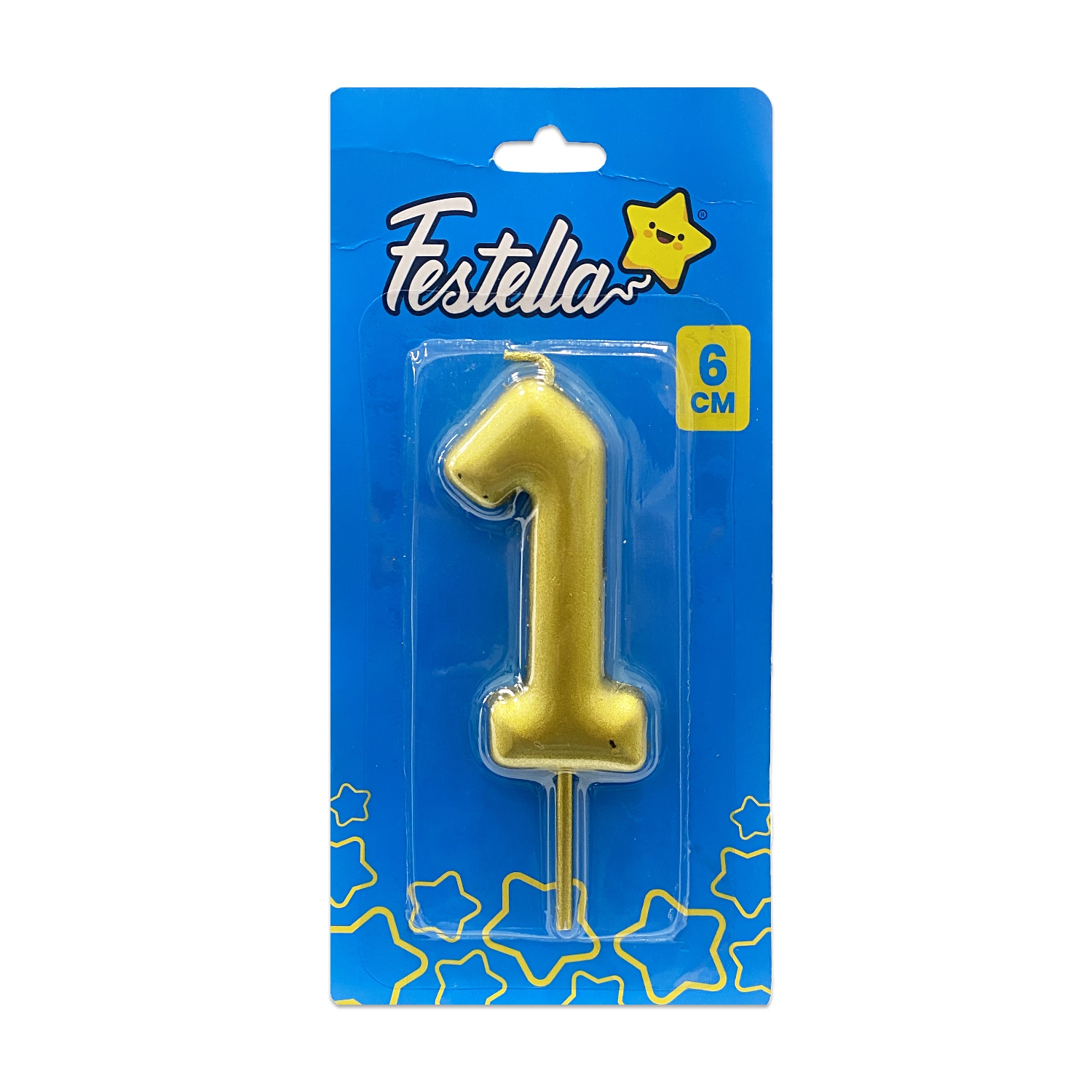 VELA NUMERO 6CM DORADA #1 (CJX12)