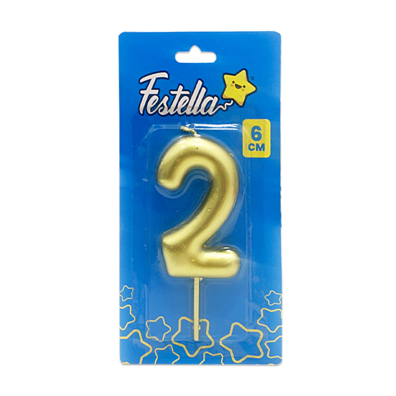 VELA NUMERO 6CM DORADA #2 (CJX12)