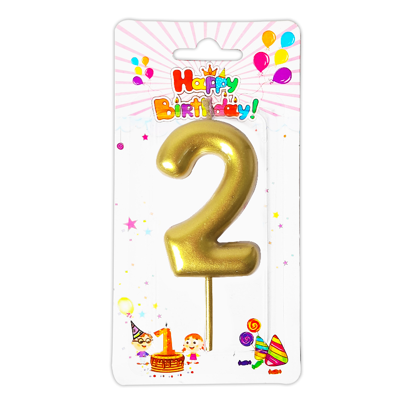 VELA NUMERO 6CM DORADA #2 (CJX12)