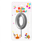 VELA NUMERO 6CM PLATEADA #0 (CJX12)