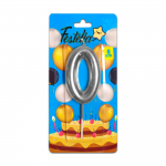 VELA NUMERO 6CM PLATEADA #0 (CJX12)