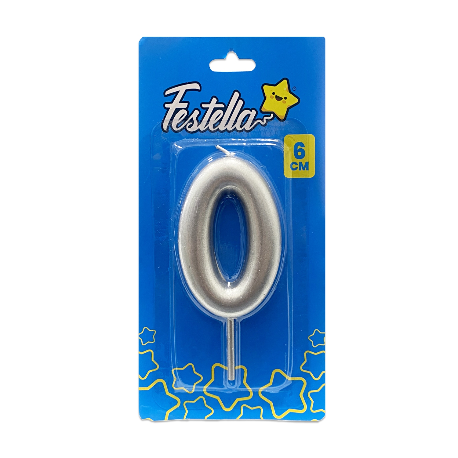 VELA NUMERO 6CM PLATEADA #0 (CJX12)