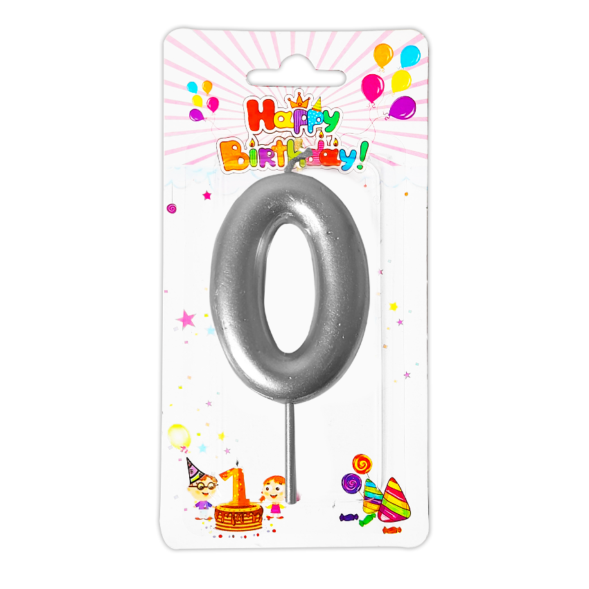 VELA NUMERO 6CM PLATEADA #0 (CJX12)