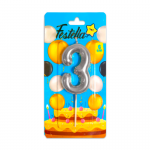 VELA NUMERO 6CM PLATEADA #3 (CJX12)