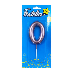 VELA NUMERO 6CM PALO ROSA #0 (CJX12)