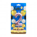 VELA NUMERO 6CM PALO ROSA #2 (CJX12)