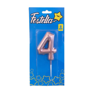 VELA NUMERO 6CM PALO ROSA #4 (CJX12)