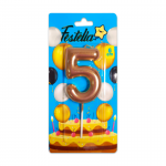 VELA NUMERO 6CM PALO ROSA #5 (CJX12)