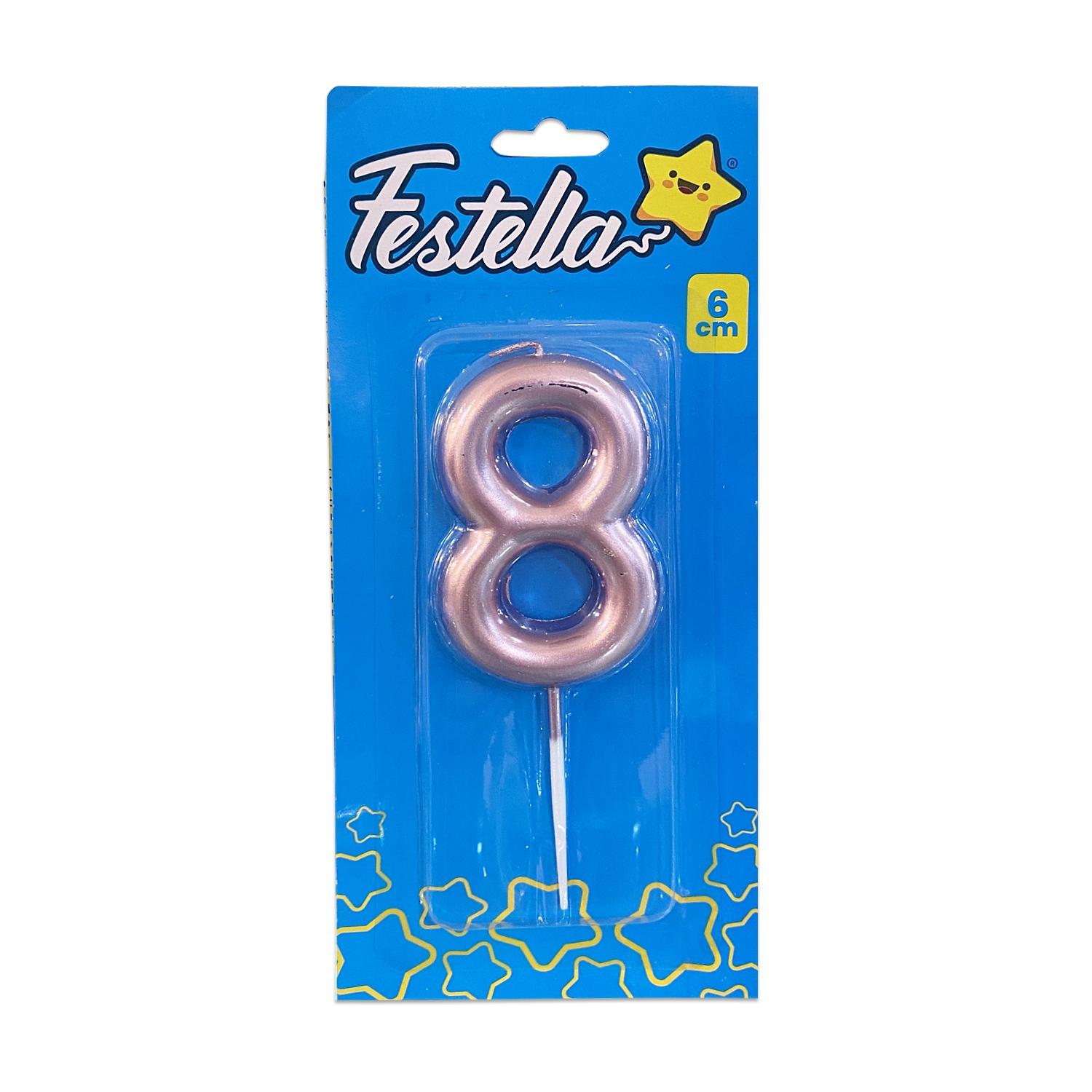 VELA NUMERO 6CM PALO ROSA #8 (CJX12)