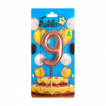 VELA NUMERO 6CM PALO ROSA #9 (CJX12)