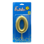 VELA NUMERO 9CM DORADA #0 (CJX12)