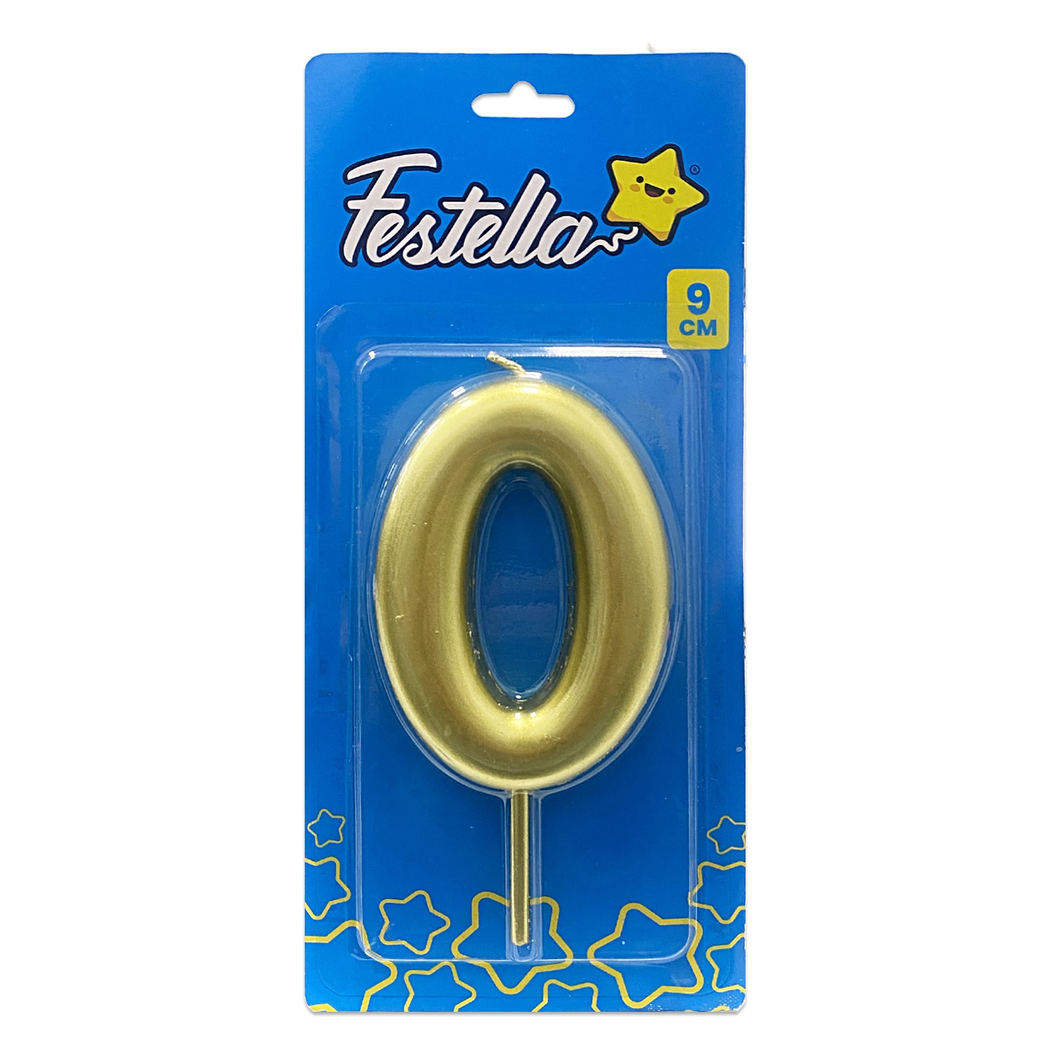 VELA NUMERO 9CM DORADA #0 (CJX12)