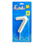 VELA NUMERO 9CM PLATEADA #7 (CJX12)