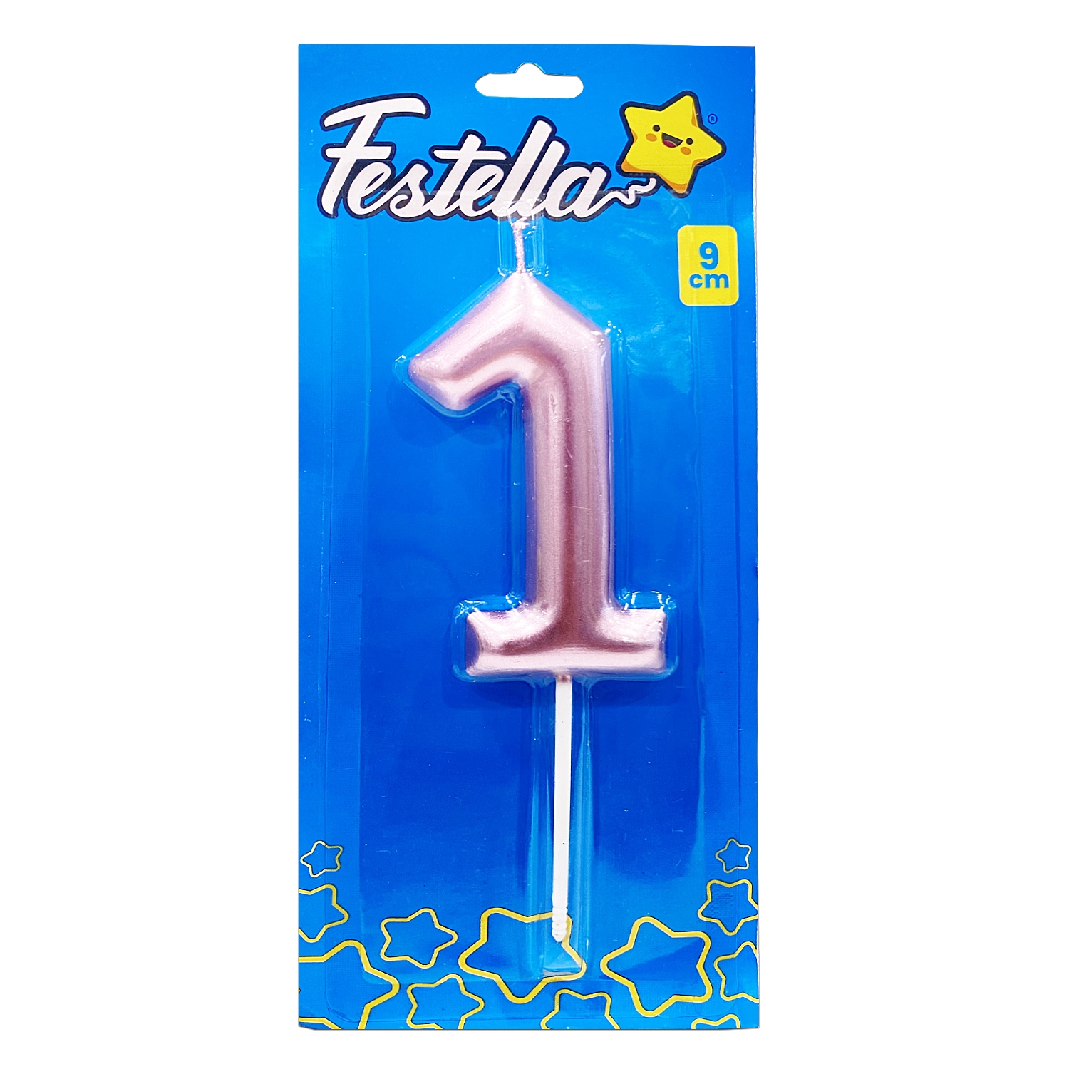 VELA NUMERO 9CM PALO ROSA #1 (CJX12)