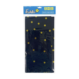 MANTEL DE FIESTA CHISPIADO NEGRO (PQTX10)