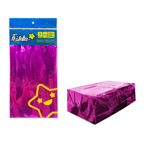 MANTEL DE FIESTA METALIZADO FUCSIA (PQTX12)